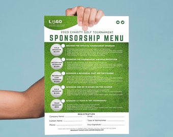 Golf Event Sponsorship Form Editable Canva Template Fundraiser Sponsor Golf Event Sponsorship Form Editable Canva Template Fundraiser Sponsor