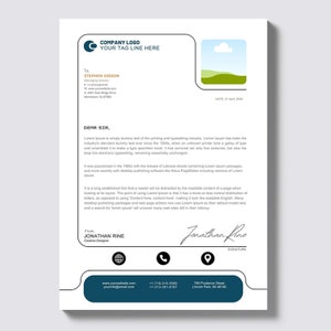 Plantilla de membrete moderno, membrete corporativo profesional imprimible editable - CANVA