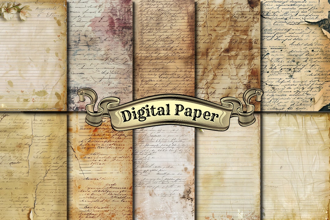 Old Vintage Digital Paper Pack, Old Paper Textures - Etsy