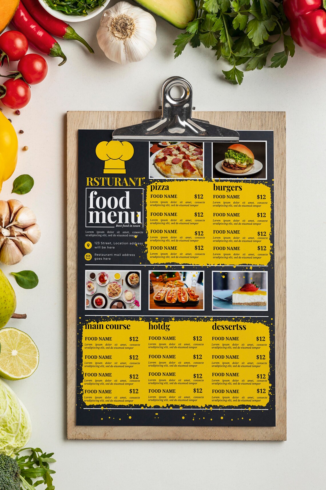 Restaurant Menu Templates, Fast Food Menu Template, DIY Menu Template