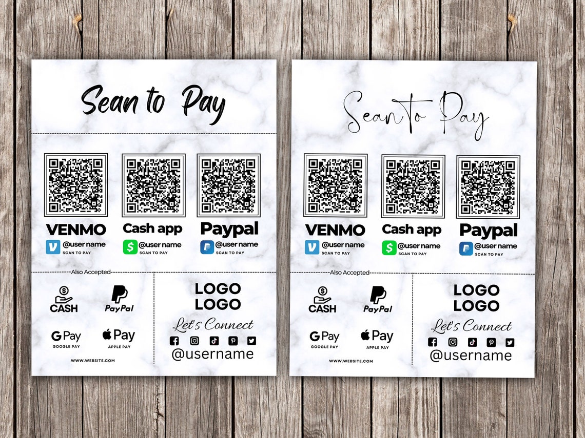 Editable Scan to Pay Template, Printable Scan to Pay Sign, QR Code Sign