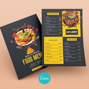 Design de menu Comida americana, modelo de menu de comida canva, menu de comida com imagem, menu de comida para food truck, menu de comida svg