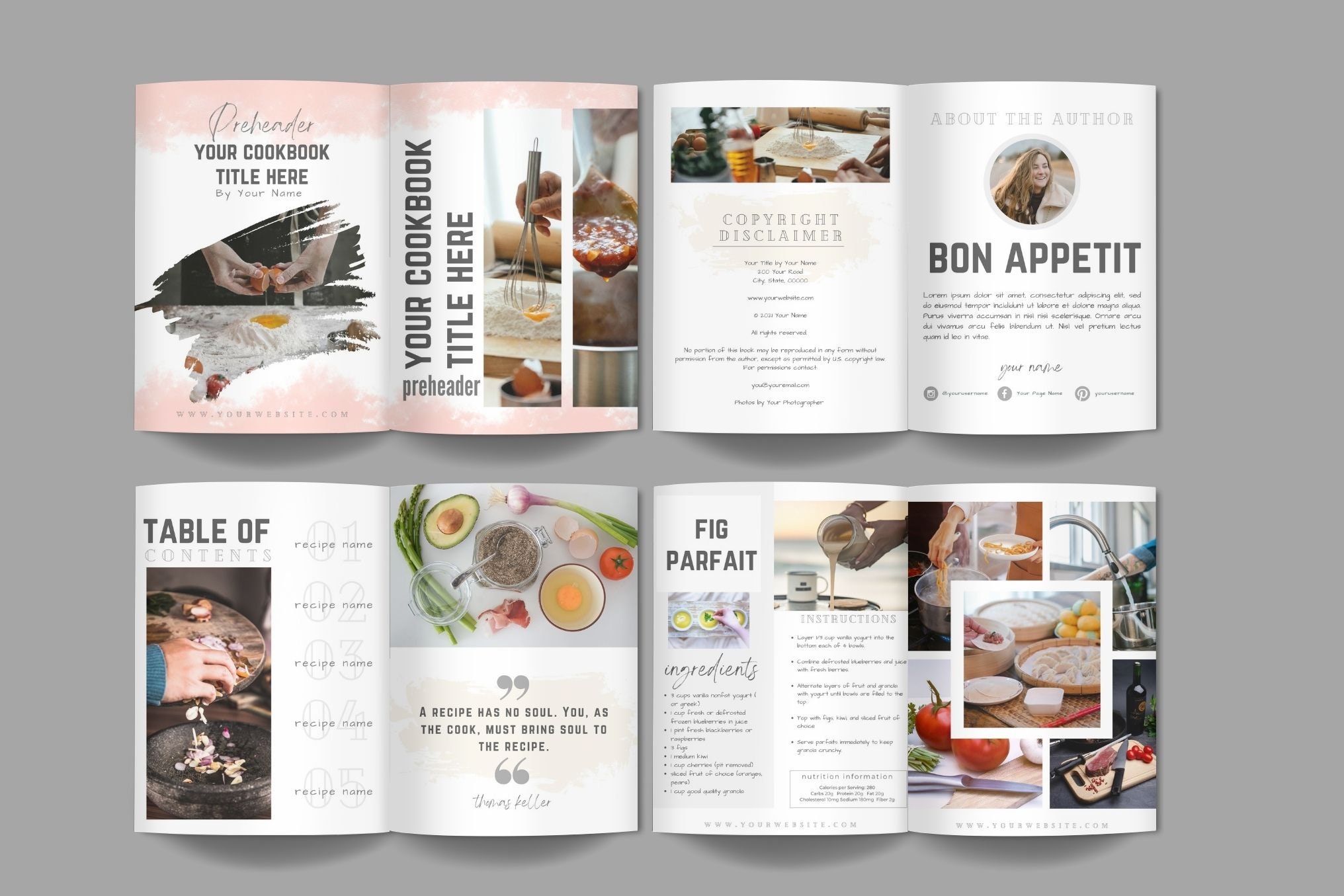 Cookbook Canva Template Canva Recipe Book Template Editable Recipe