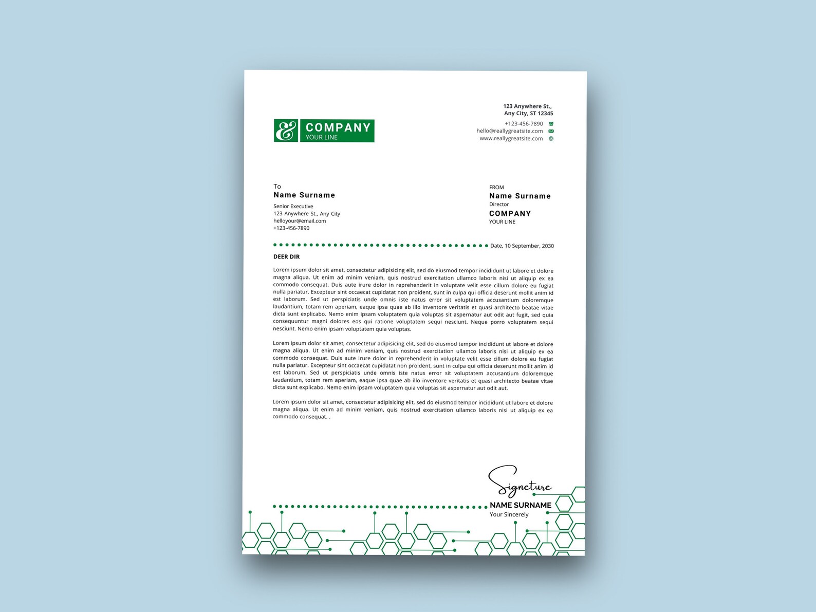 Letterhead Template Canva, Business Letterhead, Editable Letterhead