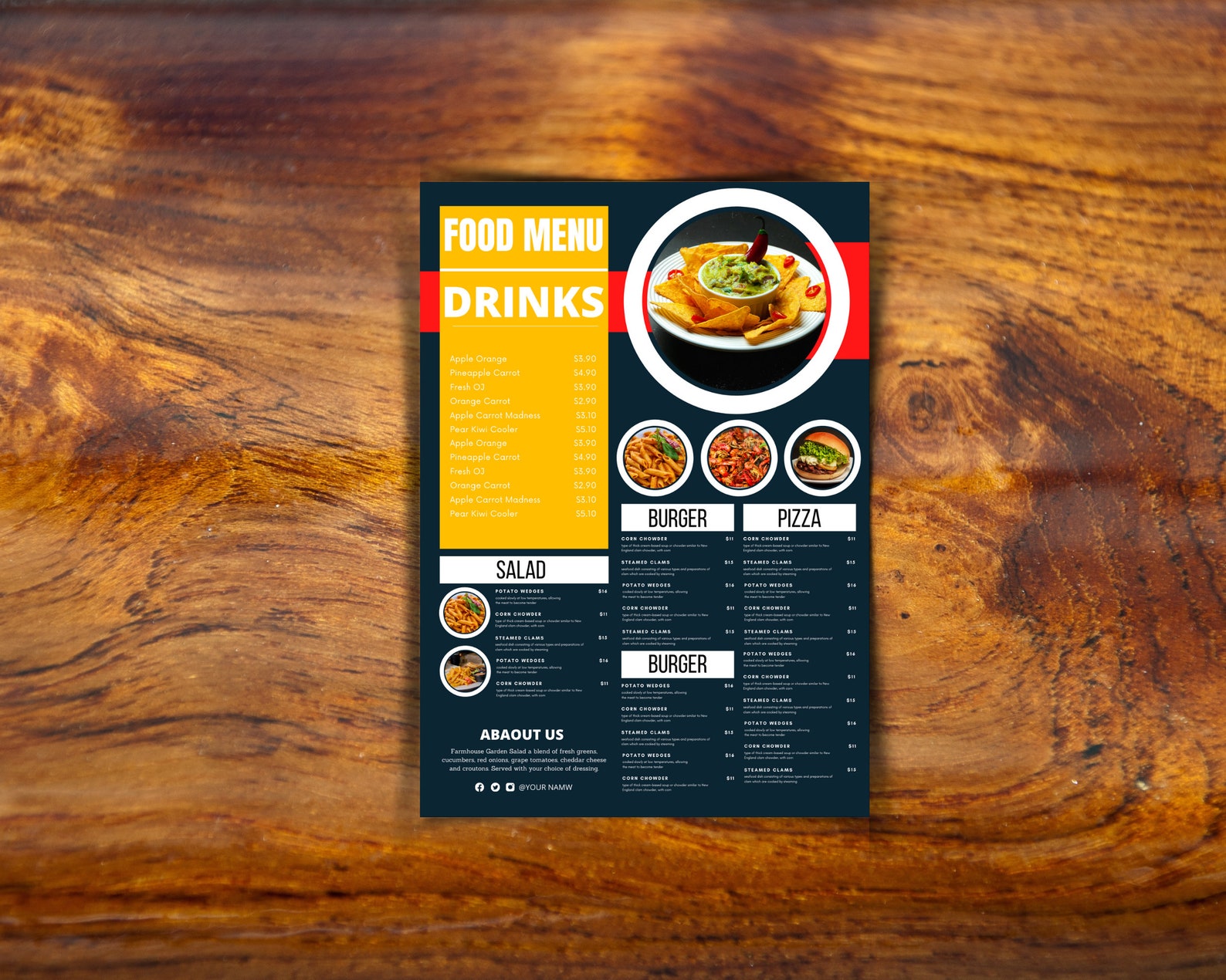 Canva Editable Food Menu Template Food Menu Template Food Etsy Canada