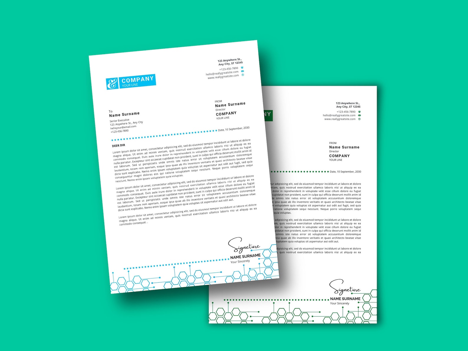 Letterhead Template Canva, Business Letterhead, Editable Letterhead