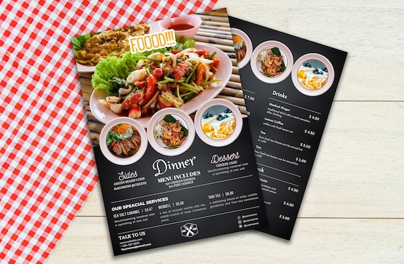 Modern Food Menu Template, Restaurant Menu Template, Restaurant