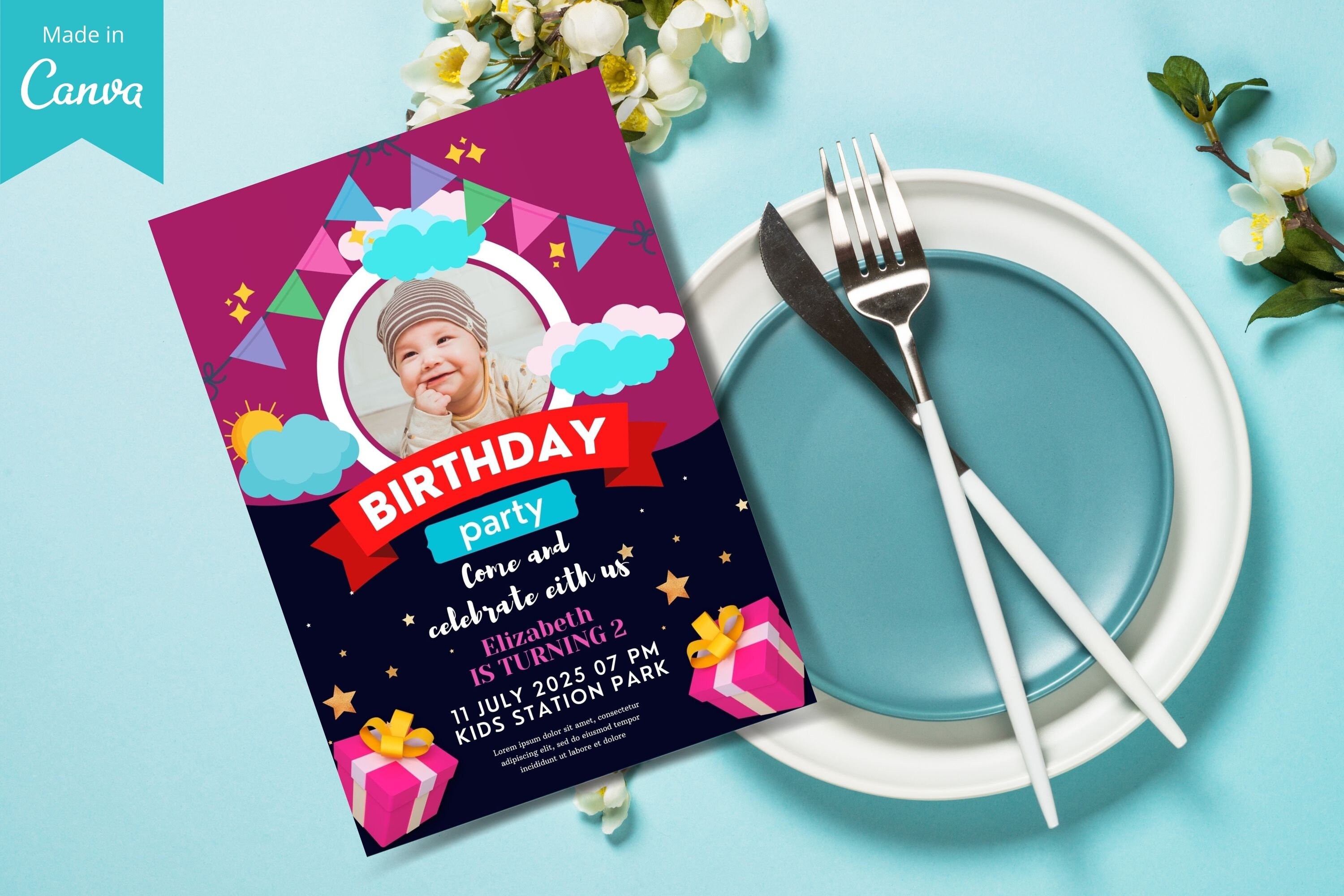 Birthday invitation template birthday invitation canva Etsy