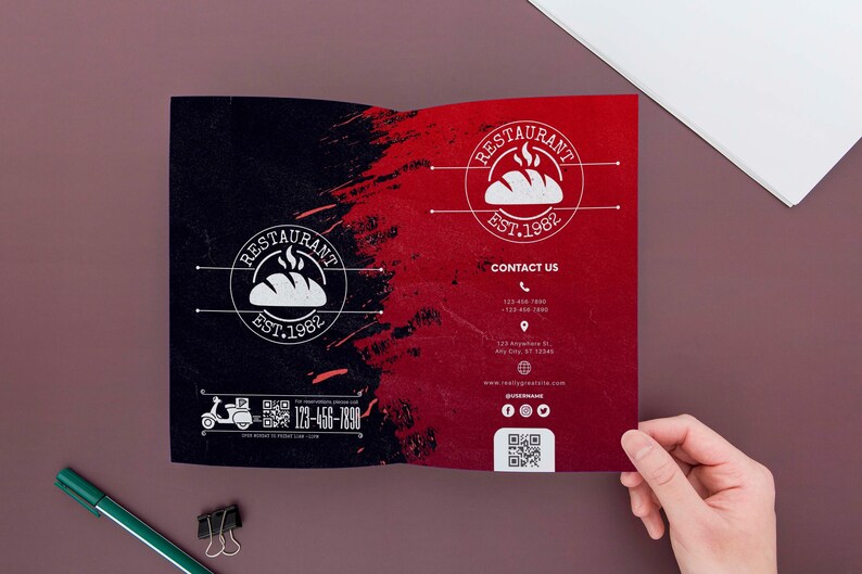 8 PAGE Minimalist Restaurant Menu Template, Simple Food & Drink Menu ...