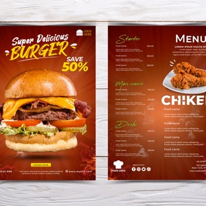 modelo de menu de restaurante, menu de comida, modelo de menu de comida, menu de restaurante, modelo de menu de pizza, menu de hambúrguer, food truck, modelo de menu de café