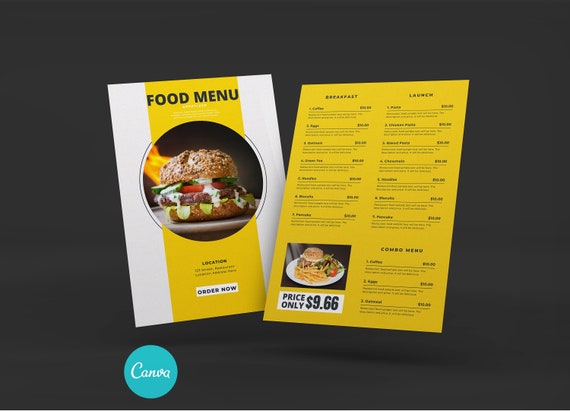 Restaurant Special Menu Print Template, Food Menu Template,menu