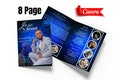 8 Page Blue Funeral Program Template, Canva Funeral Template Printable, Editable Bi-Fold Obituary Funeral Template, product logo