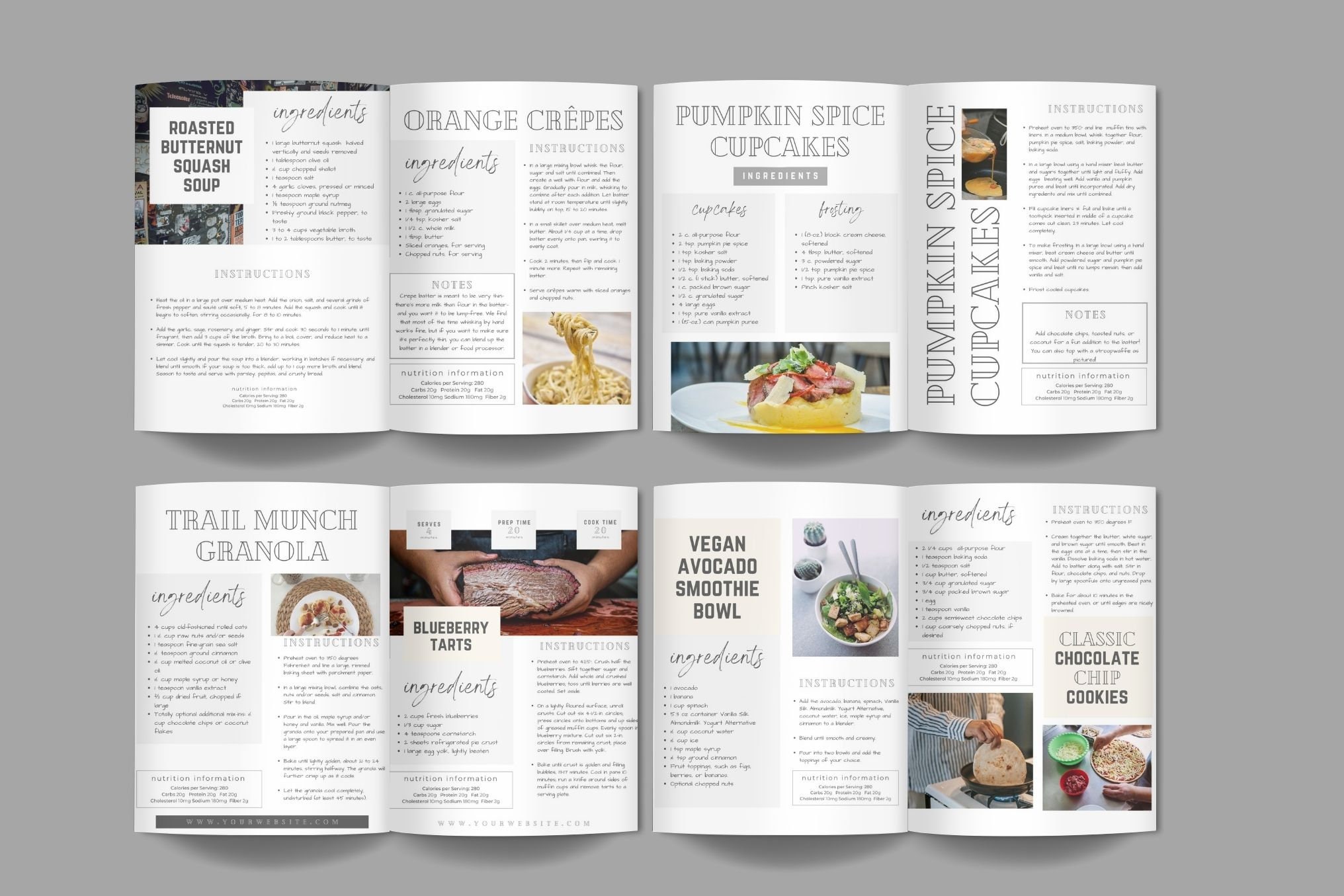 Cookbook Canva Template Canva Recipe Book Template Editable Recipe