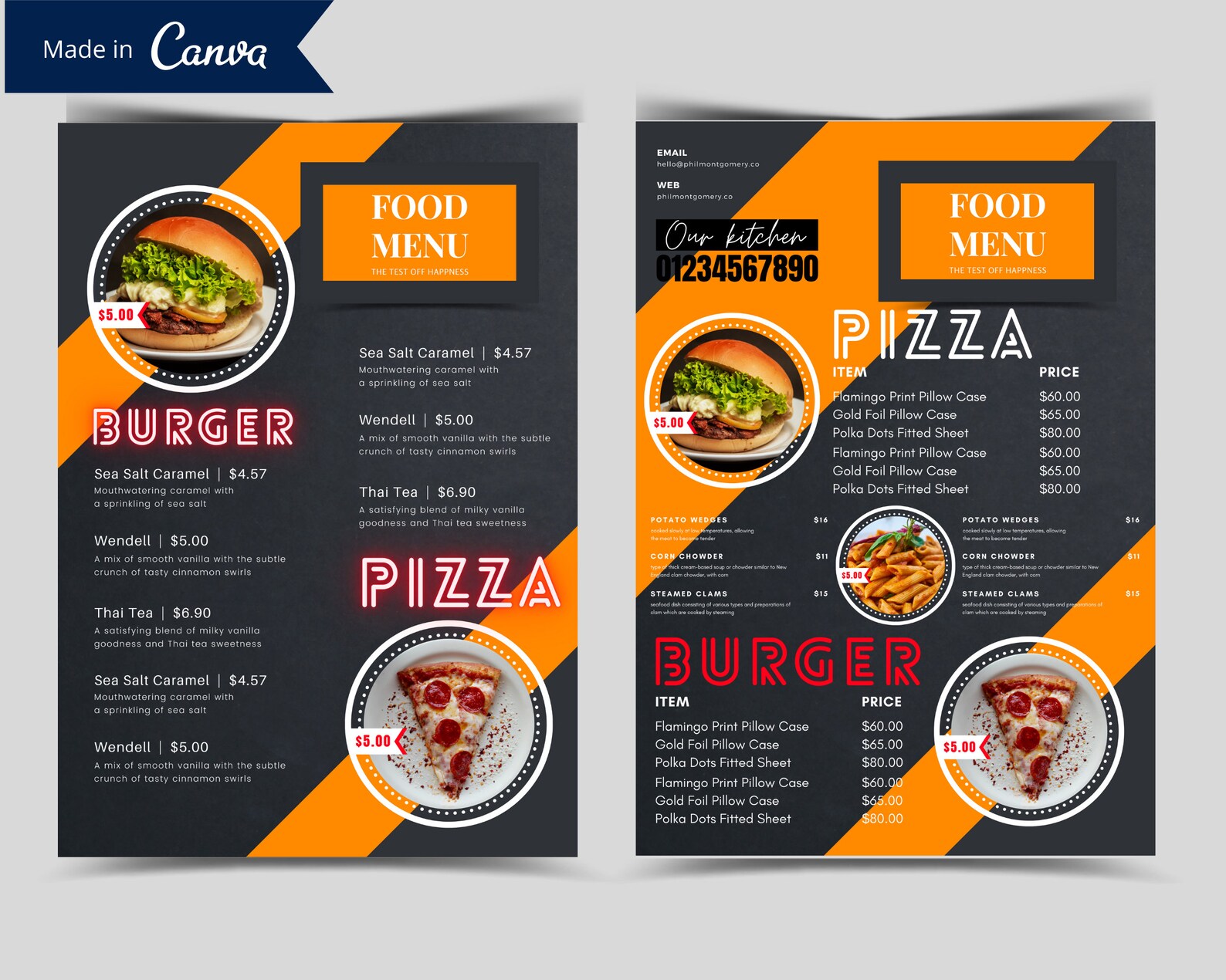 Food menu template canva food menu templatefood menu Etsy España
