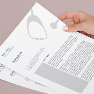 Plantilla de membrete de médico minimalista, membrete corporativo profesional imprimible editable - CANVA