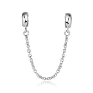 Safety Chain Fit For Pandora Bracelet , 100% Genuine 925 Sterling Silver Charm , Best Gifts