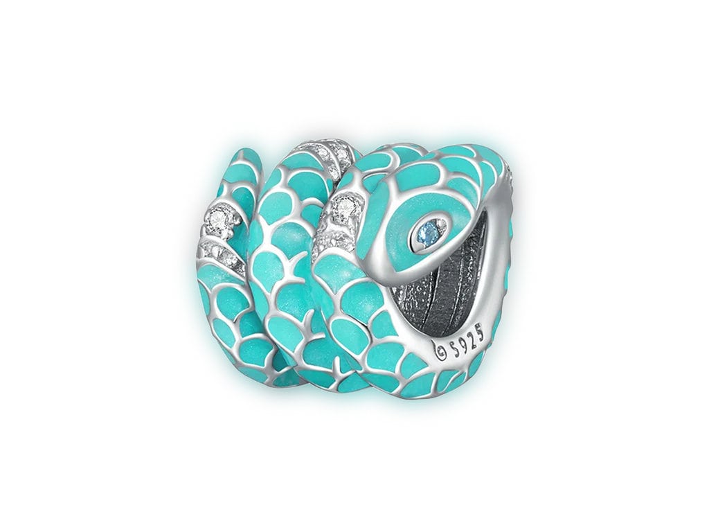Blue Snake Charm for Pandora Bracelet Necklace,100% Genuine 925 Sterling Silver Charm, Best Gifts