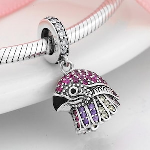 Parrot Charm Fit For Pandora Bracelet , 100% Genuine 925 Sterling Silver Charm , Best Gifts