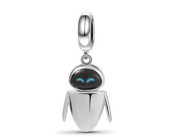Dije de robot Eva compatible con pulsera Pandora, 100 % plata de ley 925 auténtica, el mejor regalo.