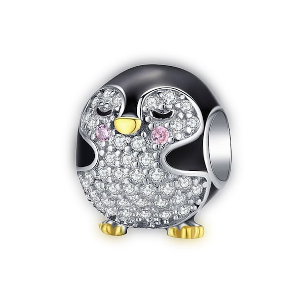 Penguin Charm for Pandora Bracelet Necklace,100% Genuine 925 Sterling Silver Charm, Best Gifts