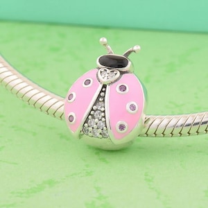Ladybug Charm , Ladybird Charm Fit For Pandora Bracelet , 100% Genuine 925 Sterling Silver Charm , Best Gifts