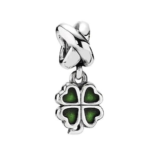 Lucky Four-Leaf Clover Charm Fit For Pandora Bracelet , 100% Genuine 925 Sterling Silver Charm , Best Gifts