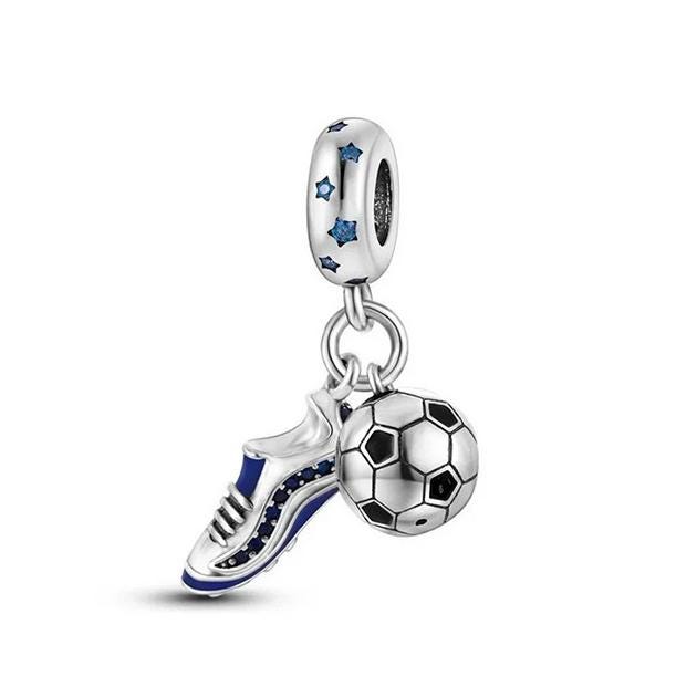 Bracciale con ciondolo a forma di pallone da calcio / Bracciale e ciondolo compatibili con la maggior parte dei marchi di gioielli / Ciondolo a forma di pallone da calcio / Arbitro Bracciale con ciondolo a forma di pallone da calcio / Bracciale e ciondolo compatibili con la maggior parte dei marchi di gioielli / Ciondolo a forma di pallone da calcio / Arbitro