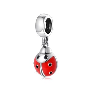 Ladybug Charm , Ladybird Charm Fit For Pandora Bracelet , 100% Genuine 925 Sterling Silver Charm , Best Gifts