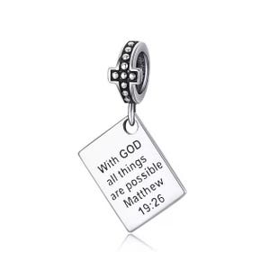 Heilige Bibelcharme passend für Pandora-Armband, 100% echter 925er Sterlingsilber-Charm, beste Geschenke