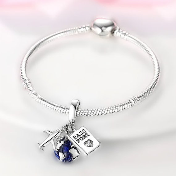 Passport Travel Charm for Pandora Bracelet Necklace,100% Genuine