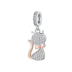 Cat Charm Fit For Pandora Bracelet , 100% Genuine 925 Sterling Silver Charm , Best Gifts