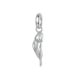 Tulip Pendant Charm Fit For Pandora Bracelet , 100% Genuine 925 Sterling Silver Charm , Best Gifts