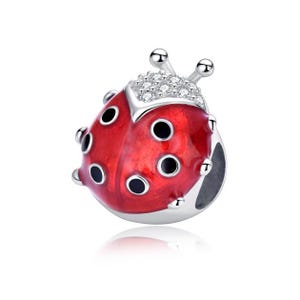Ladybug Charm Ladybird Charm Fit For Pandora Bracelet , 100% Genuine 925 Sterling Silver Charm , Best Gifts