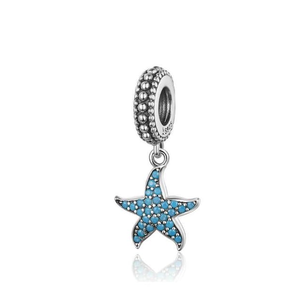 Starfish Dangle Charm for Pandora Bracelet , 100% Genuine 925 Sterling Silver Charm , Best Gifts