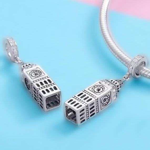 London Big Ben Clock Tower Pendant Dangle Charm for Pandora