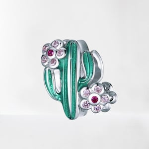 Cactus Charm Beads 925 Sterling Silver Bead Fits Bracelet Necklace