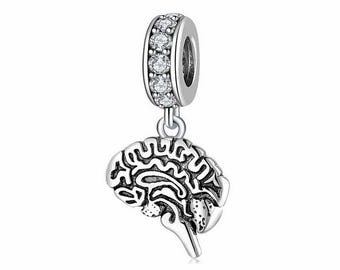 Brain Charm Fit For Pandora Bracelet , 100% Genuine 925 Sterling Silver Charm , Best Gifts