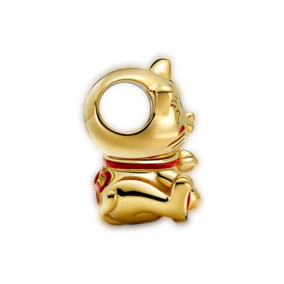 人気特価 Cute Fortune Cat Charm for Pandora Bracelet Necklace,100 アクセサリー