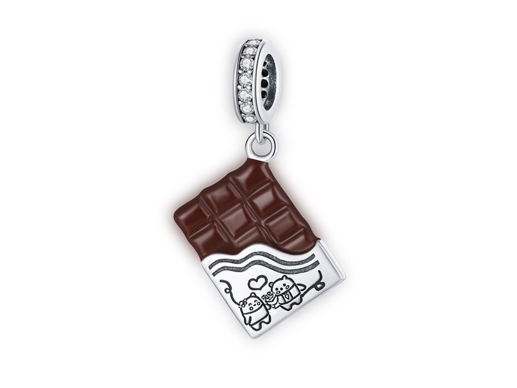 Chocolate Pendant Dangle Charm for Pandora Bracelet Necklace,100% Genuine 925 Sterling Silver Charm, Best Gifts