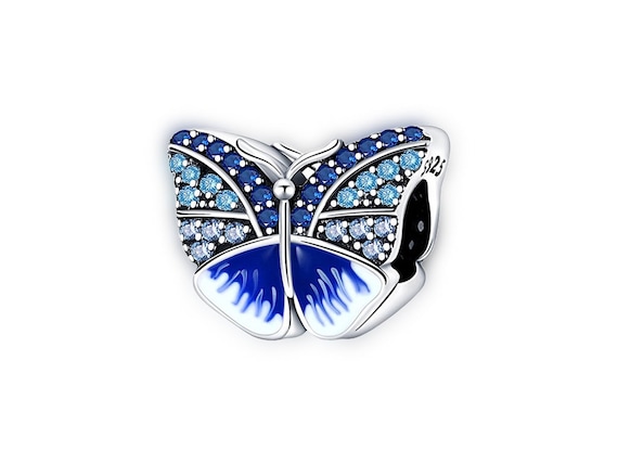 Blue Butterfly Charm for Pandora Bracelet Necklace,100% Genuine