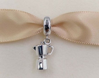 Coffee Lovers Sterling Silver Dangle Charm Fit for Pandora