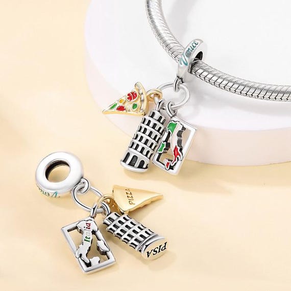 Pisa Tower Charm Italy Travel Charm Fit for Pandora Bracelet
