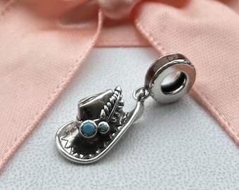 Ciondolo in argento sterling con cappello da Cowboy Girl .925 x 1