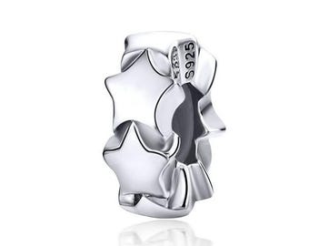 Star Spacer Charm Fit For Pandora Bracelet , 100% Genuine 925 Sterling Silver Charm , Best Gifts