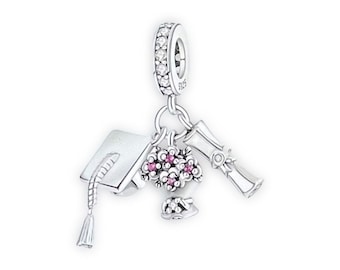 Graduation Charm for Pandora Bracelet Necklace,100% Genuine 925 Sterling Silver Charm, Best Gifts