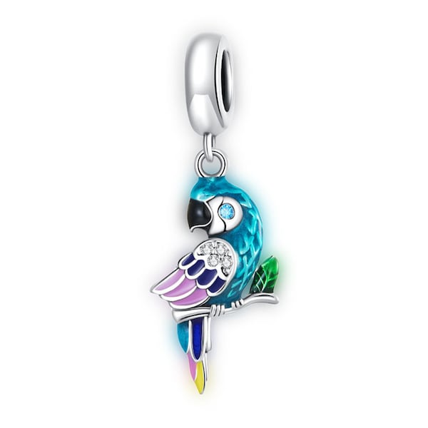 Parrot Pendant Charm for Pandora Bracelet Necklace,100% Genuine 925 Sterling Silver Charm, Best Gifts