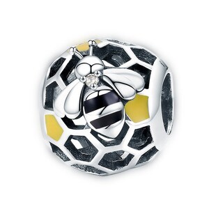 Honeycomb Charm Beads for Pandora Bracelet Necklace,100% Genuine 925 Sterling Silver Charm, Best Gifts