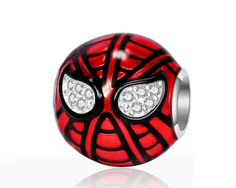 Spider Man Charm 100% 925 Sterling Silver Beads Charm Fits Bracelet Necklace