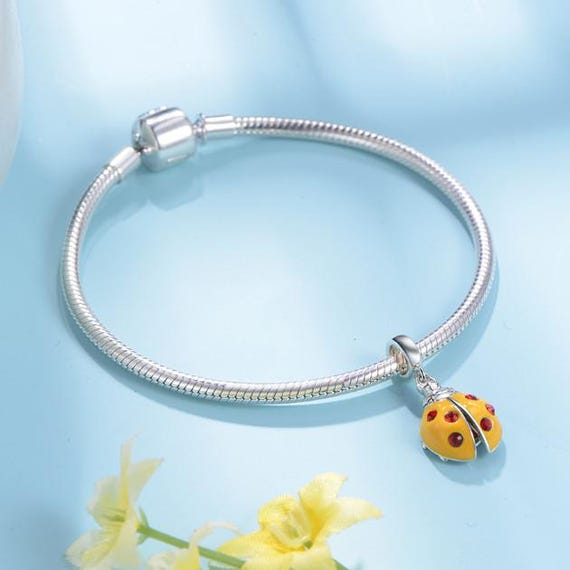 Ladybug Charm Fit for Pandora Bracelet 100% Genuine 925 Sterling