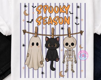 Spooky Season Shirt, Cute Ghost Halloween Shirt, Funny Skeleton Shirt, Trendy Vintage Halloween Tee, Fall Halloween Tee, Halloween Lover Tee
